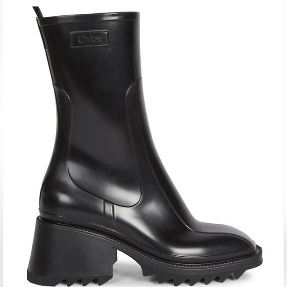 Chloé Betty Black Rubber Rain Boots – Size 41 - Picture 1 of 13